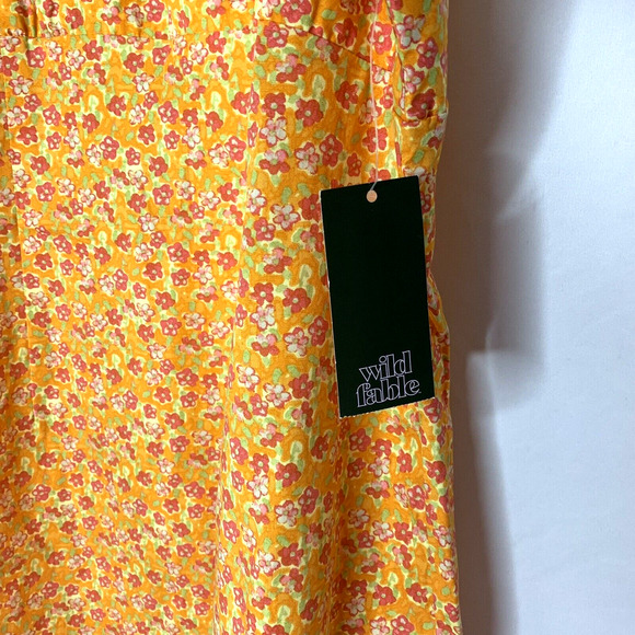 Wild Fable Womens Sundress Size XXL Bodycon Orange Floral Spaghetti Straps - Picture 7 of 12